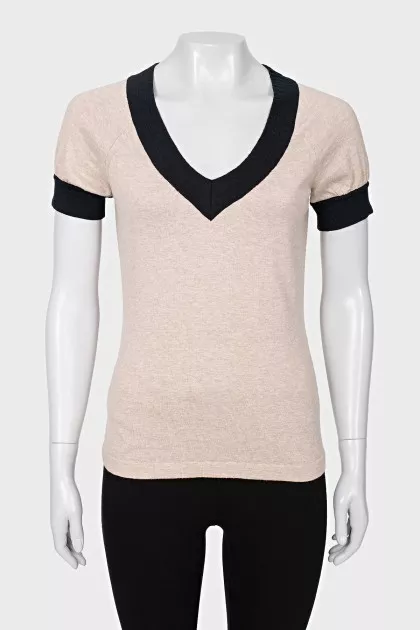 Beige straight cut t-shirt
