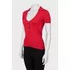 Cashmere and silk button-down t-shirt