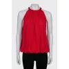 Red off shoulder tank top