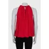 Red off shoulder tank top
