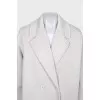 Gray straight cut coat with a button