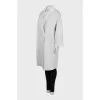 Gray straight cut coat with a button