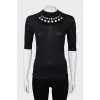 Black T-shirt with crystals