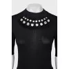 Black T-shirt with crystals