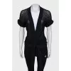 Knitted cardigan with belt