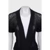 Knitted cardigan with belt