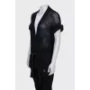 Knitted cardigan with belt