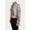 Animal print hook and loop jacket