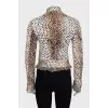 Animal print hook and loop jacket