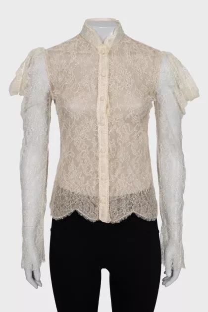 Beige lace blouse