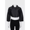 Cropped silk jacket