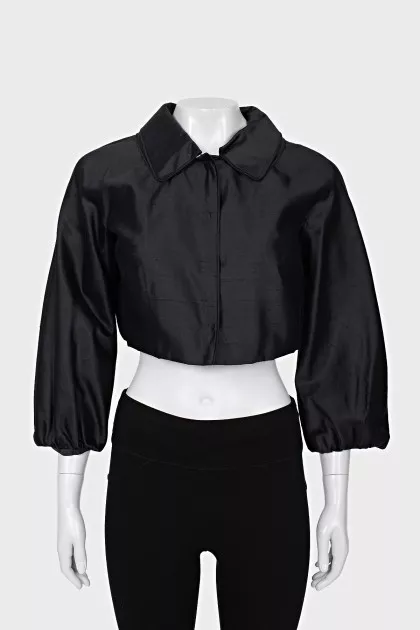 Cropped silk jacket