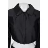 Cropped silk jacket