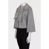 Cropped alpaca and wool coat with crystals