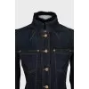 Denim jacket with fur collar