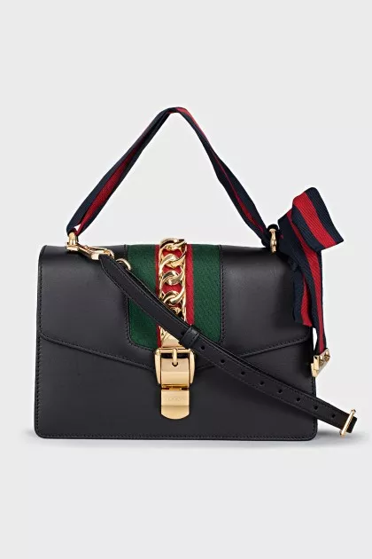 Leather bag with Sylvie decor