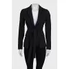 Fitted wool jacket with ties