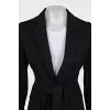 Fitted wool jacket with ties