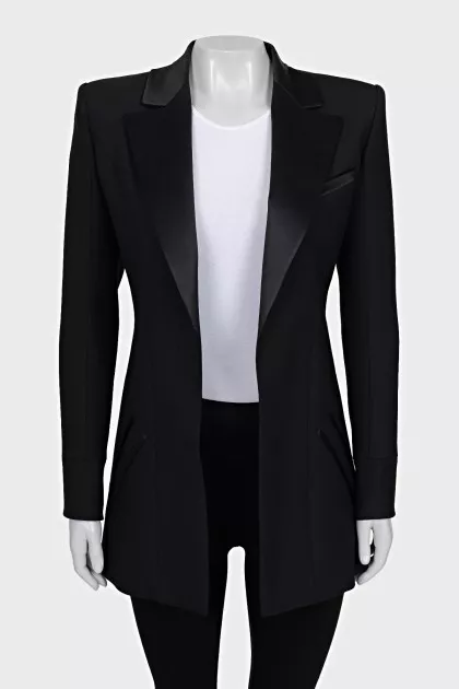 Fitted jacket with satin lapels