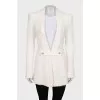 Woolen cardigan with belt