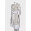 Beige dress with belt