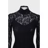 Black lace dress with collar