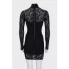 Black lace dress with collar