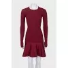 Red ribbed dress