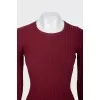 Red ribbed dress