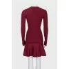 Red ribbed dress