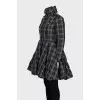 Fitted puffer jacket with a checkered print