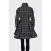 Fitted puffer jacket with a checkered print