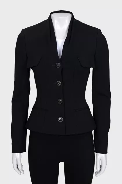 Fitted jacket with branded buttons