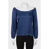 Silk straight cut blouse with sleeves