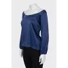 Silk straight cut blouse with sleeves