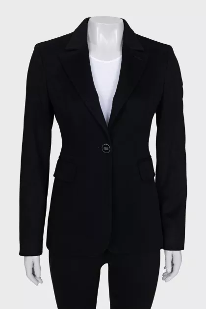 Cashmere coat with button