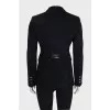 Cashmere coat with button