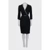 Wrap dress with gold decor