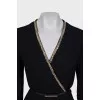 Wrap dress with gold decor