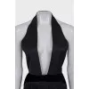 Silk dress with open back and pleats