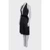Silk dress with open back and pleats