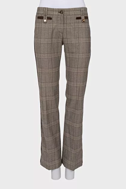 Brown plaid trousers