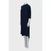 Blue straight cut maxi dress