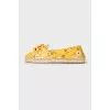 Yellow fabric espadrilles