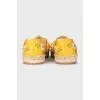 Yellow fabric espadrilles