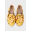 Yellow fabric espadrilles
