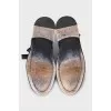 Leather boots with zip and laces