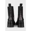 Leather boots with cracked effect
