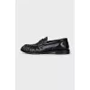 Leather pleated loafers