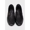 Leather pleated loafers